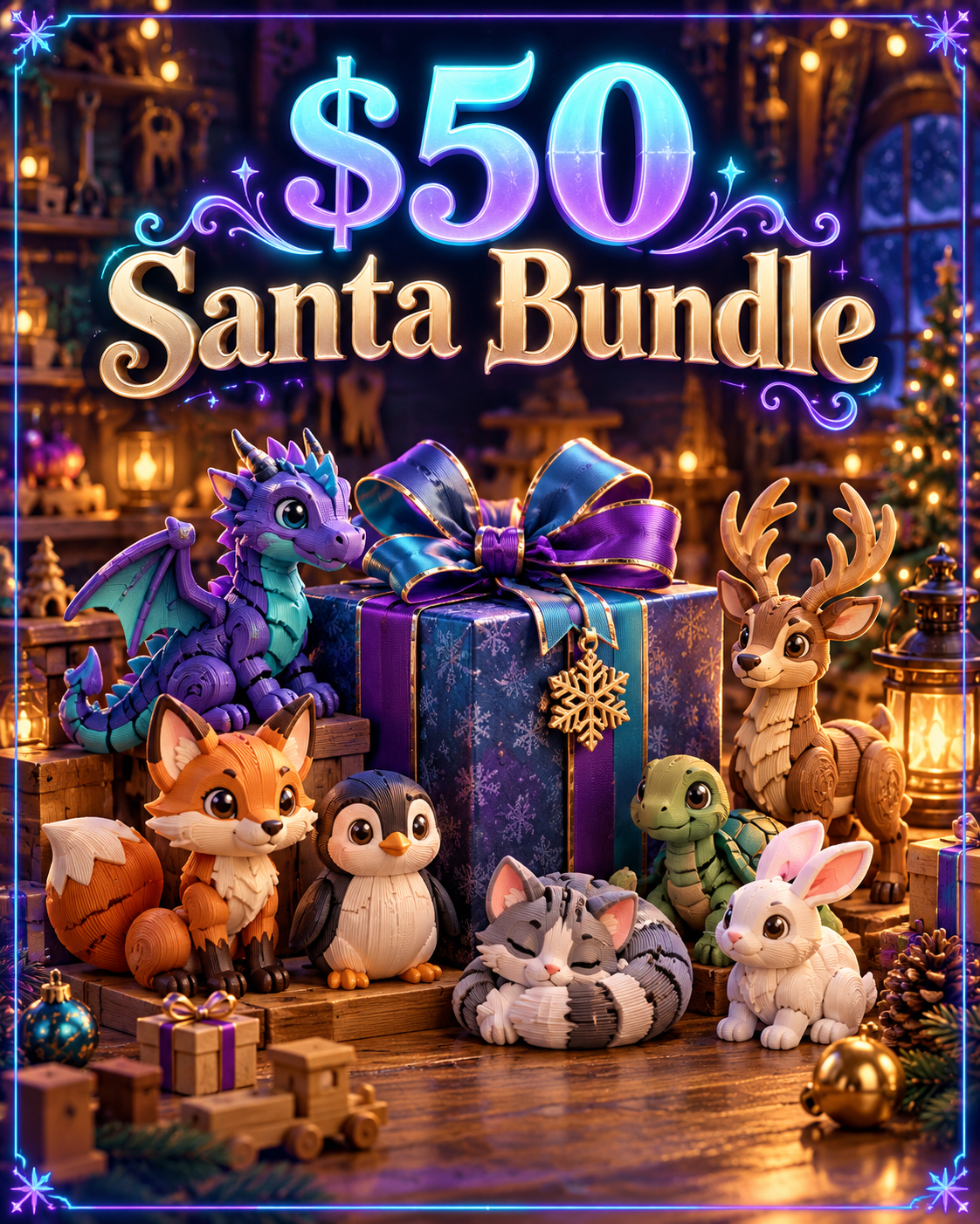 $50 — Santa Bundle. A bundle of toys packed and prepared for one child.